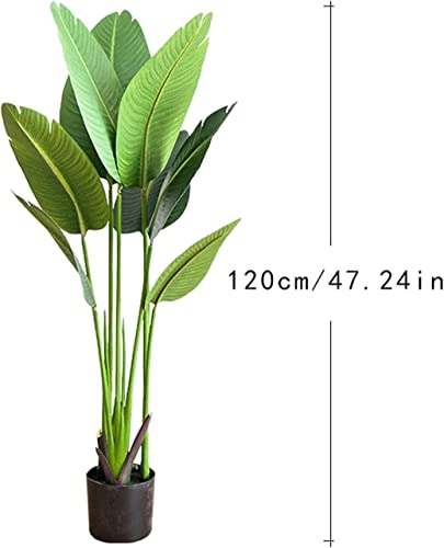 Arbol Artificial Árbol Artificial con Lavabo Negro Hojas Planta Tropical Faux Leaf Fake Frond Plants Forliving Room Ledge Foyer Árboles (Size : 120cm)