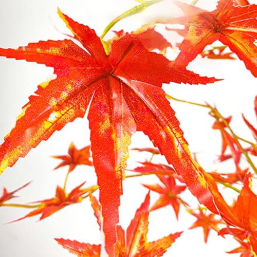 YUGXTH Árbol de Arce Rojo Artificial, Planta Artificial, Vegetación Artificial en Maceta, Árboles Artificiales con Hojas Artificiales y Maceta, Fake Plants para Decoración Del Hogar(120cm/47.2in tall)