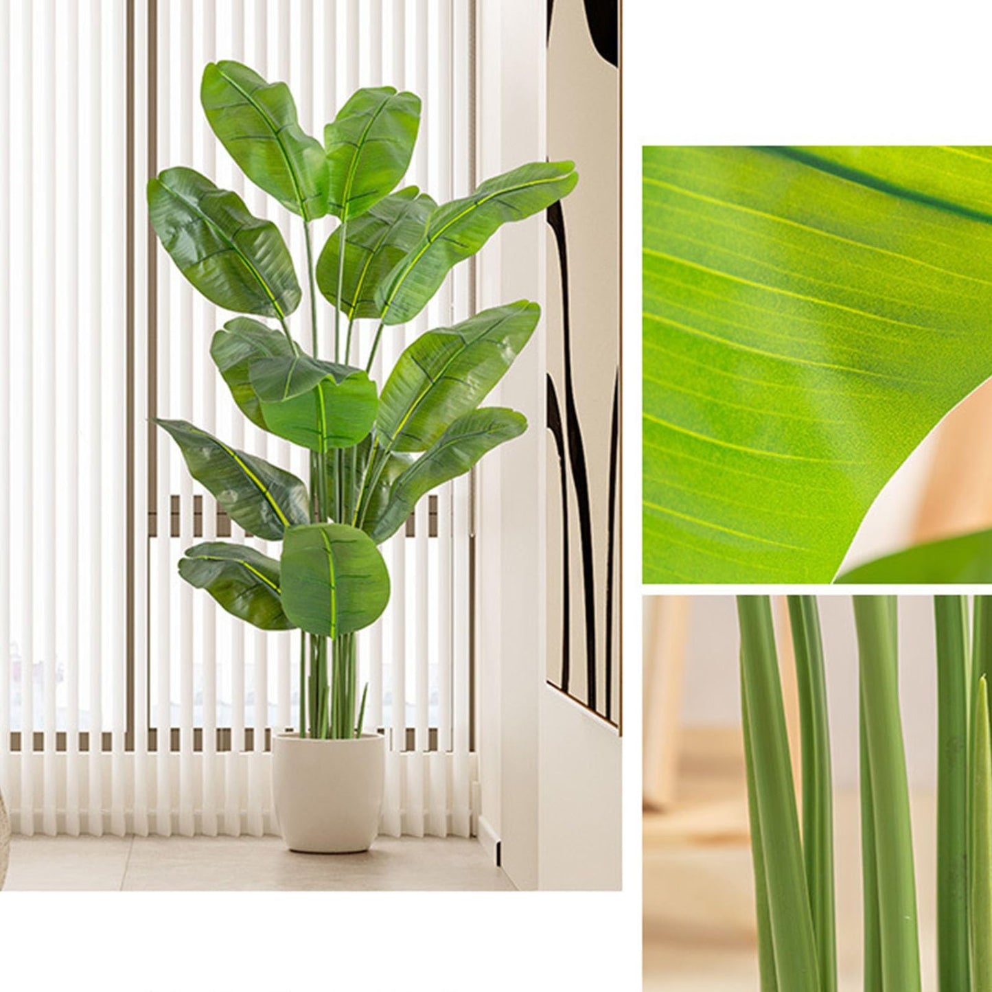 Planta De Simulación De Árbol De Bonsái Artificial, Plátano De Viajero, Planta Verde Falsa En Maceta, for Decoración De Esquina De Balcón De Sala De Estar Interior/Exterior, 160cm(1.6m)