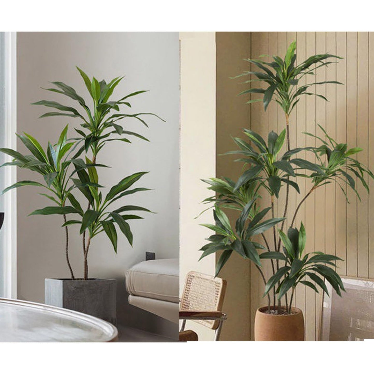 Plantas Artificiales Decorativas Grandes 150cm Ficus Artificial con Troncos Naturales Arbol Artificial Ideal for Interior Y Exterior Hogar Decoración(150cm)
