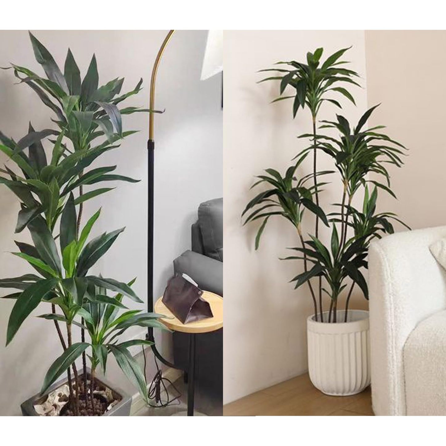 Plantas Artificiales Decorativas Grandes 150cm Ficus Artificial con Troncos Naturales Arbol Artificial Ideal for Interior Y Exterior Hogar Decoración(150cm)
