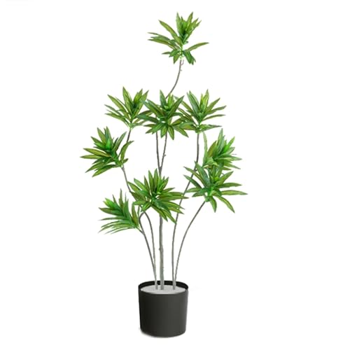 YUGXTH Planta Artificial, Árbol de Bambú de Lirio Artificial, Plantas Verdes en Maceta de Vivero, Árboles Falsos Decorativos, Fake Plants con Tronco y Hojas Realistas(140cm/55.1in)