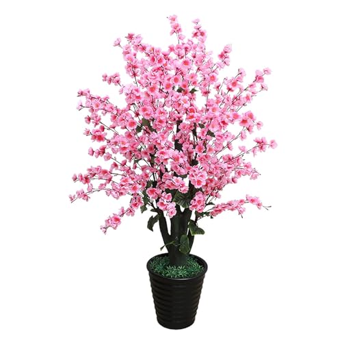100 Cm Plantas Artificiales Decorativas Con Flores, Grande Bonsai Artificial Realista Planta Artificial Exterior Arbol Artificial Para Porche, Terraza De Jardín, Salón, Dormitorio, Baño