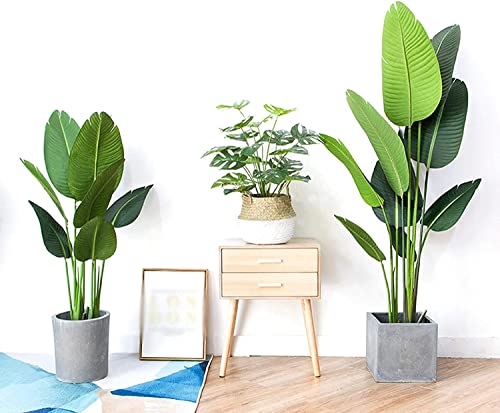 Arbol Artificial Árbol Artificial con Lavabo Negro Hojas Planta Tropical Faux Leaf Fake Frond Plants Forliving Room Ledge Foyer Árboles (Size : 120cm)