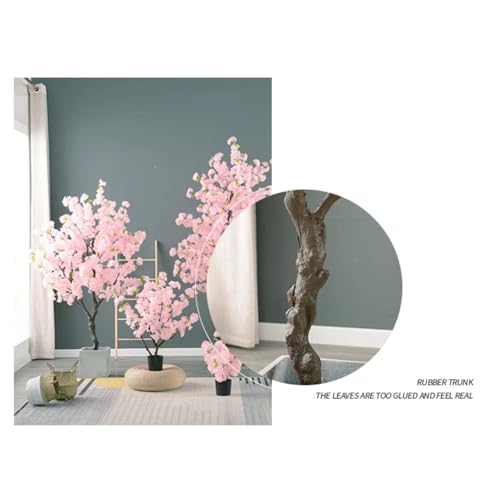 Árboles Artificiales Cerezo En Flor, Árbol Bonsái Artificial Grande, Plantas Artificiales Exterior Porche Con Maceta, Plantas Artificiales Grandes Para Casa, Porche, Entrada, Oficina(White)