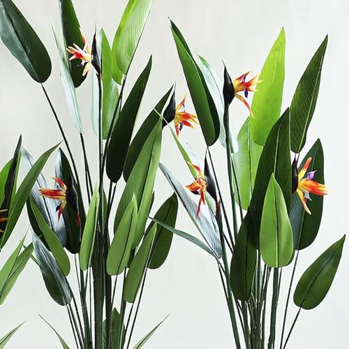 HPTHLY Artificial Tree Potted Artificial Trees Bird of Paradise Faux Plant 4.5 Feet Fake Tree Indoor and Outdoor Fake Plants Evergreen All Seasons More Natural