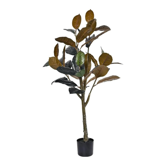 HPTHLY Artificial Tree Artificial Trees Rubber Tree Faux Plant 120Cm/3.9 Ft Fake Tree with Black Flower Pot Fake Plants Indoor Outdoor Decoration More Natural