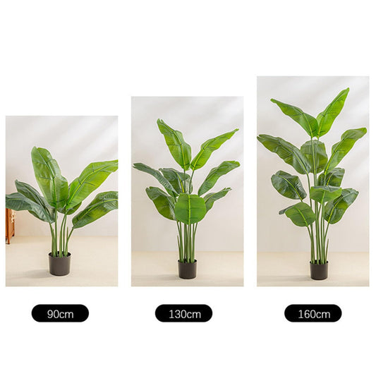 Planta De Simulación De Árbol De Bonsái Artificial, Plátano De Viajero, Planta Verde Falsa En Maceta, for Decoración De Esquina De Balcón De Sala De Estar Interior/Exterior, 160cm(1.6m)