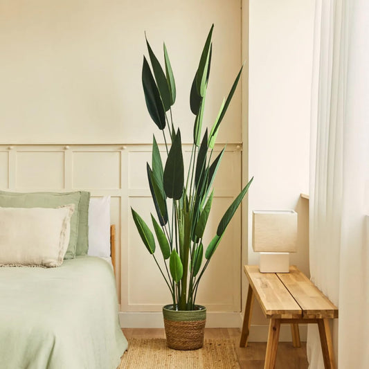 BLAINE | Heliconia 125cm | Plantas Artificiales Decorativas | Planta Artificial Grande | Plantas Artificiales para Interior/Exterior | Planta Artificial Realista Decorativa para Casa | Sin Cuiados