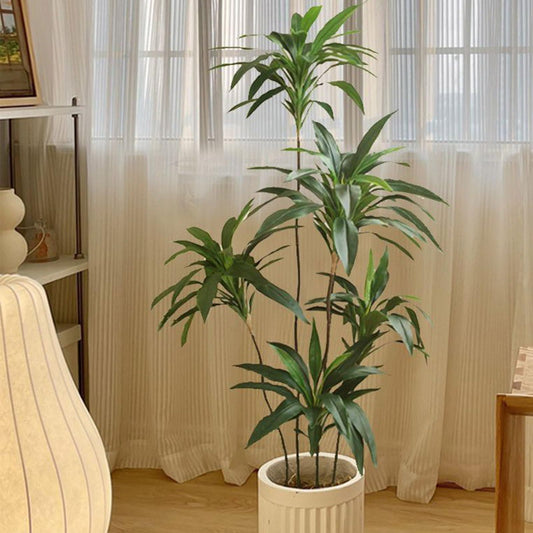Plantas Artificiales Decorativas Grandes 150cm Ficus Artificial con Troncos Naturales Arbol Artificial Ideal for Interior Y Exterior Hogar Decoración(150cm)